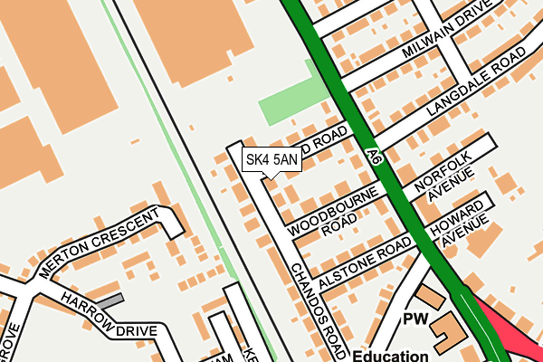 SK4 5AN map - OS OpenMap – Local (Ordnance Survey)