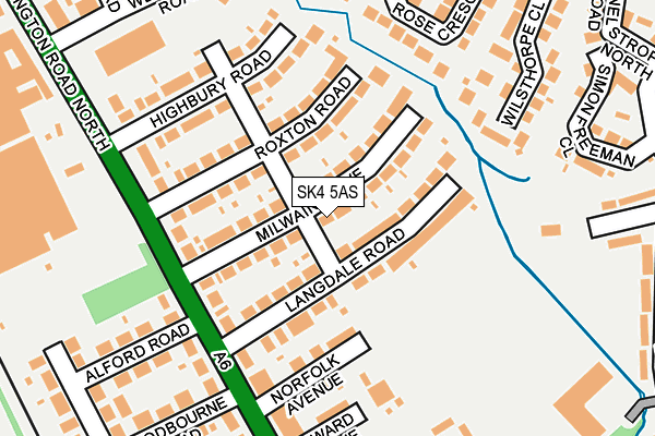 SK4 5AS map - OS OpenMap – Local (Ordnance Survey)