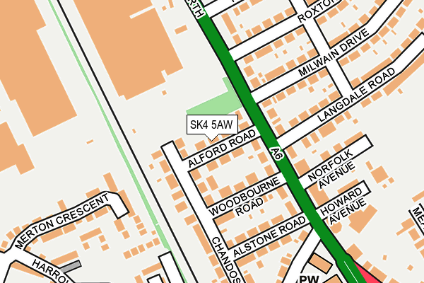 SK4 5AW map - OS OpenMap – Local (Ordnance Survey)