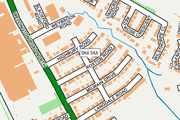SK4 5AX map - OS OpenMap – Local (Ordnance Survey)