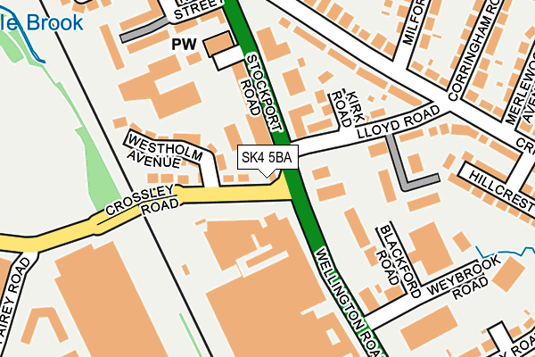 SK4 5BA map - OS OpenMap – Local (Ordnance Survey)