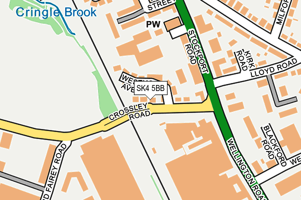 SK4 5BB map - OS OpenMap – Local (Ordnance Survey)