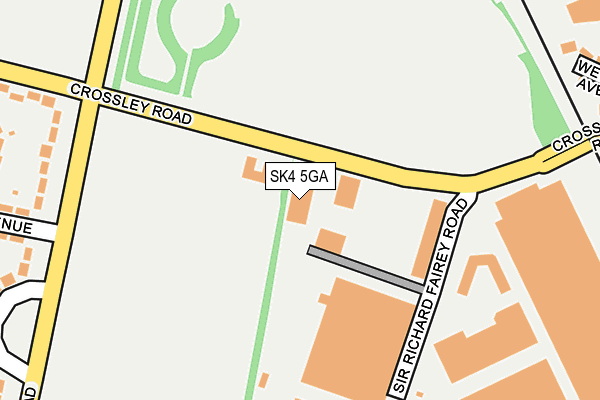 SK4 5GA map - OS OpenMap – Local (Ordnance Survey)