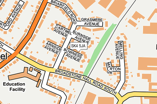 SK4 5JA map - OS OpenMap – Local (Ordnance Survey)