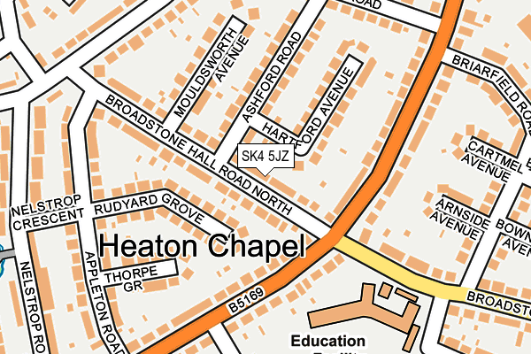 SK4 5JZ map - OS OpenMap – Local (Ordnance Survey)