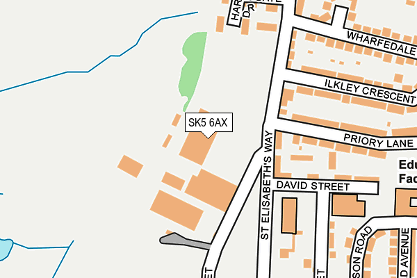 SK5 6AX map - OS OpenMap – Local (Ordnance Survey)