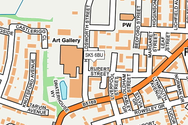SK5 6BU map - OS OpenMap – Local (Ordnance Survey)