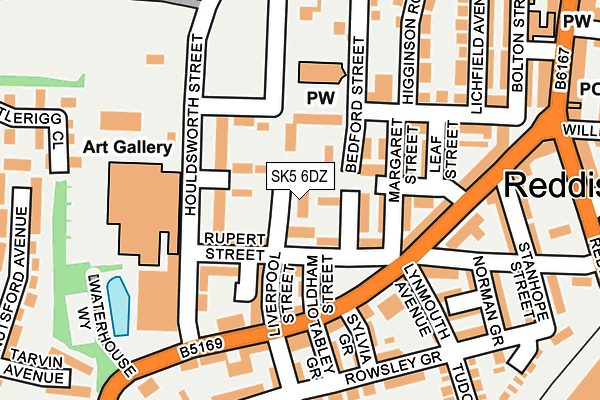 SK5 6DZ map - OS OpenMap – Local (Ordnance Survey)