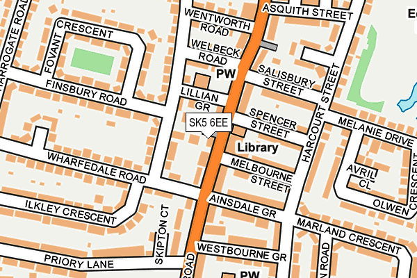 SK5 6EE map - OS OpenMap – Local (Ordnance Survey)