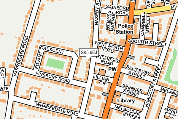 SK5 6EJ map - OS OpenMap – Local (Ordnance Survey)