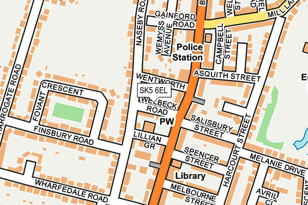 SK5 6EL map - OS OpenMap – Local (Ordnance Survey)