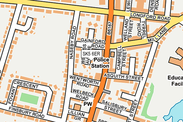 SK5 6ER map - OS OpenMap – Local (Ordnance Survey)