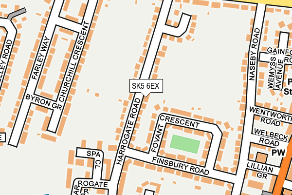 SK5 6EX map - OS OpenMap – Local (Ordnance Survey)