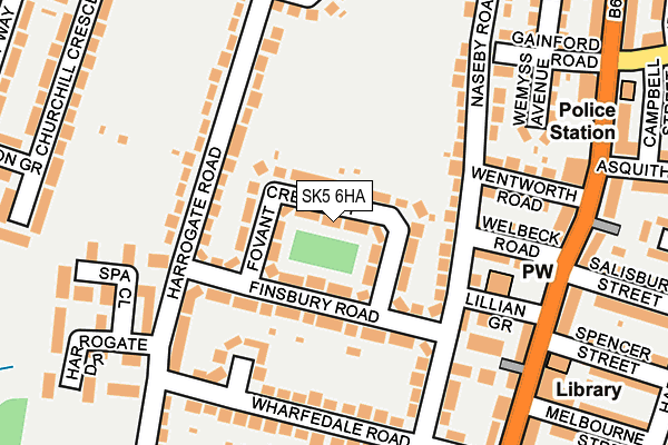 SK5 6HA map - OS OpenMap – Local (Ordnance Survey)