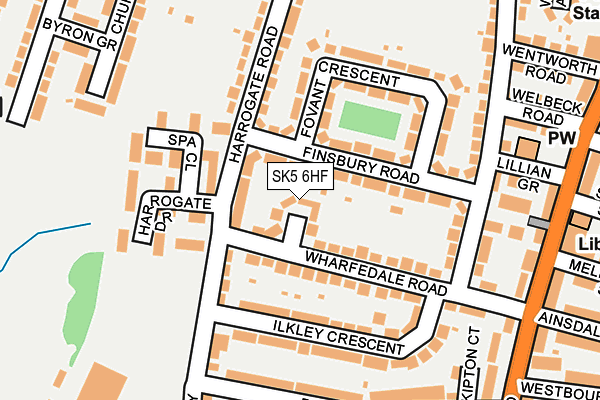 SK5 6HF map - OS OpenMap – Local (Ordnance Survey)