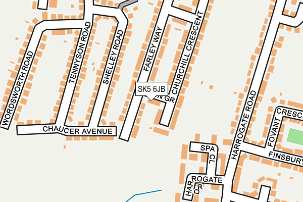 SK5 6JB map - OS OpenMap – Local (Ordnance Survey)