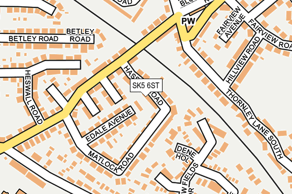 SK5 6ST map - OS OpenMap – Local (Ordnance Survey)