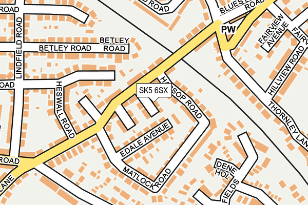 SK5 6SX map - OS OpenMap – Local (Ordnance Survey)