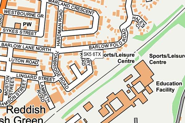 SK5 6TX map - OS OpenMap – Local (Ordnance Survey)