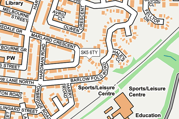 SK5 6TY map - OS OpenMap – Local (Ordnance Survey)