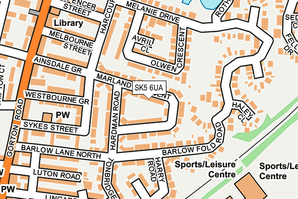SK5 6UA map - OS OpenMap – Local (Ordnance Survey)