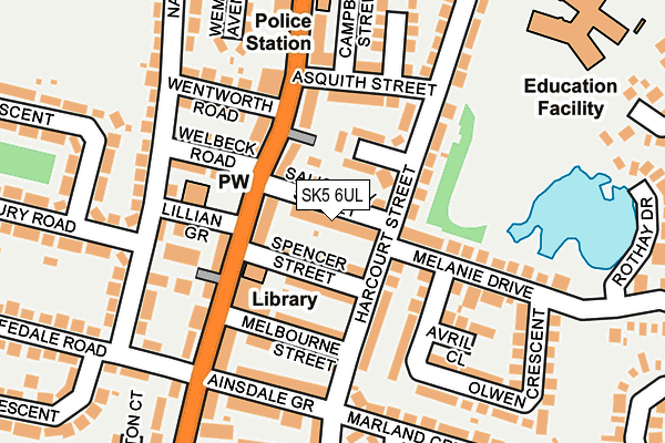 SK5 6UL map - OS OpenMap – Local (Ordnance Survey)