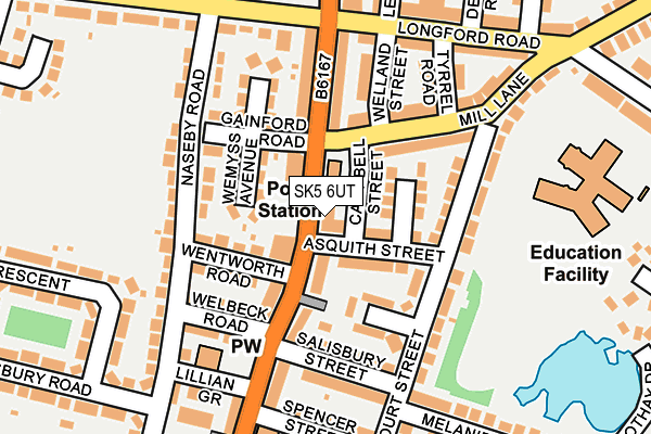 SK5 6UT map - OS OpenMap – Local (Ordnance Survey)