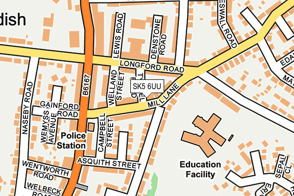 SK5 6UU map - OS OpenMap – Local (Ordnance Survey)