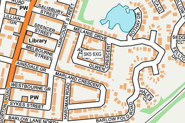 SK5 6XG map - OS OpenMap – Local (Ordnance Survey)