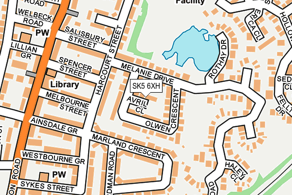 SK5 6XH map - OS OpenMap – Local (Ordnance Survey)