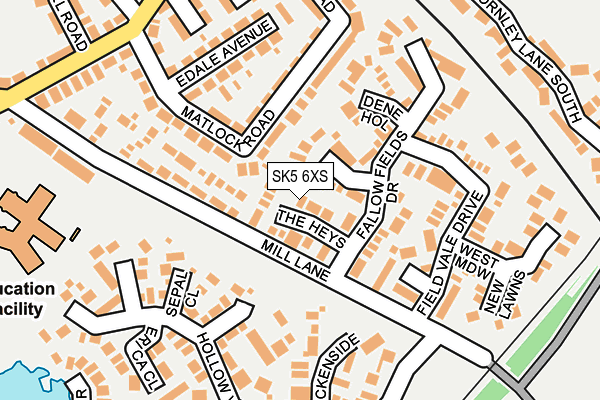 SK5 6XS map - OS OpenMap – Local (Ordnance Survey)