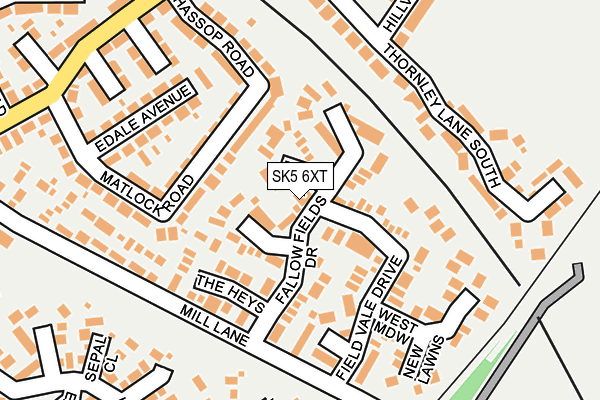 SK5 6XT map - OS OpenMap – Local (Ordnance Survey)