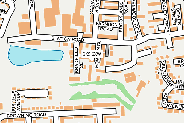 SK5 6XW map - OS OpenMap – Local (Ordnance Survey)