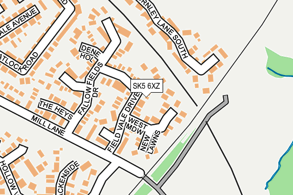 SK5 6XZ map - OS OpenMap – Local (Ordnance Survey)