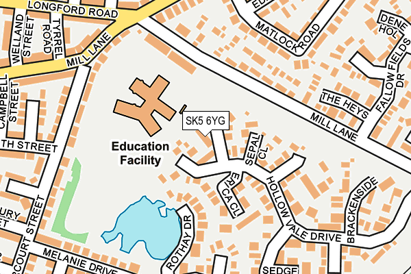 SK5 6YG map - OS OpenMap – Local (Ordnance Survey)