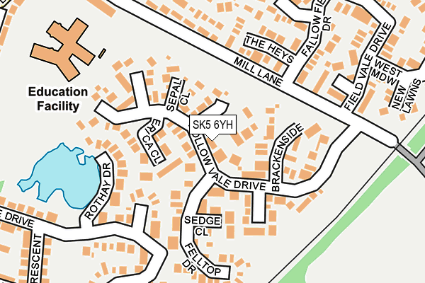 SK5 6YH map - OS OpenMap – Local (Ordnance Survey)