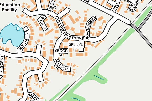 SK5 6YL map - OS OpenMap – Local (Ordnance Survey)