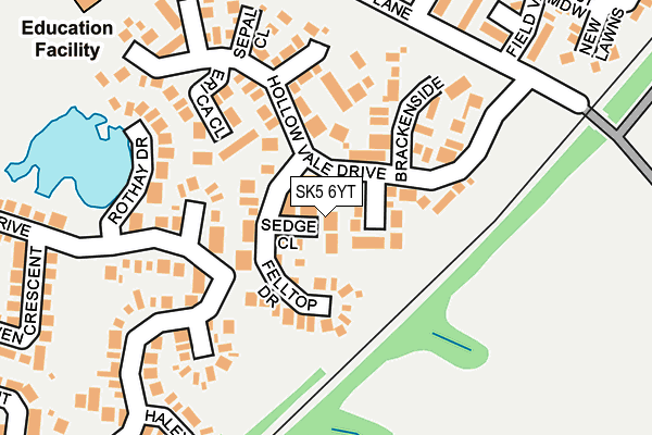 SK5 6YT map - OS OpenMap – Local (Ordnance Survey)