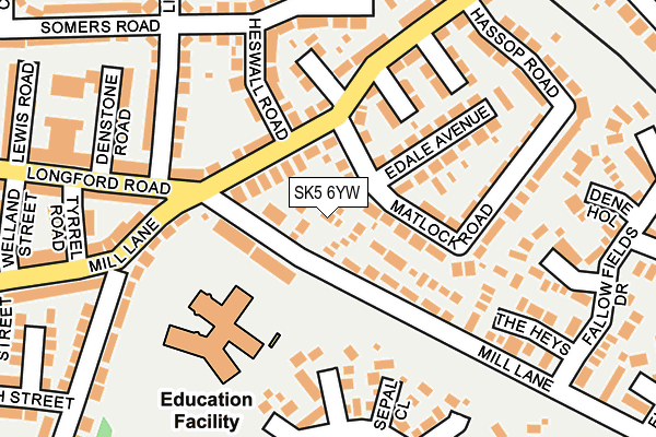 SK5 6YW map - OS OpenMap – Local (Ordnance Survey)