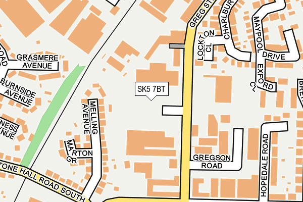 SK5 7BT map - OS OpenMap – Local (Ordnance Survey)