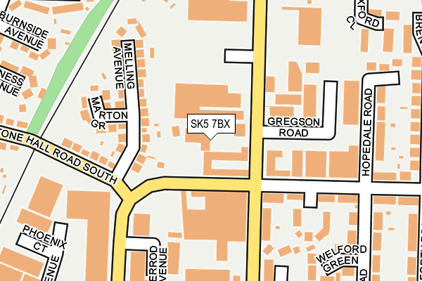 SK5 7BX map - OS OpenMap – Local (Ordnance Survey)