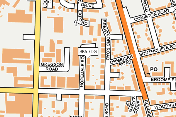 SK5 7DG map - OS OpenMap – Local (Ordnance Survey)