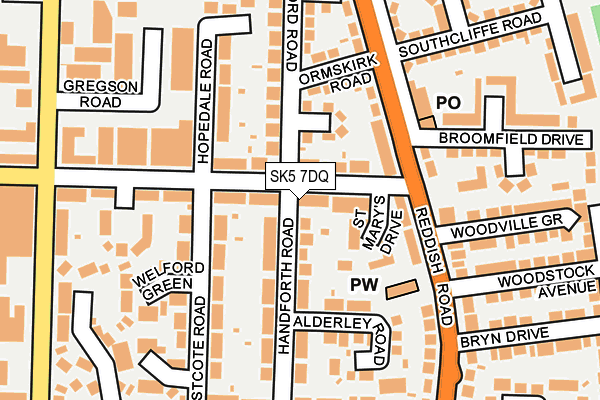 SK5 7DQ map - OS OpenMap – Local (Ordnance Survey)