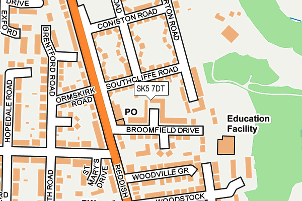 SK5 7DT map - OS OpenMap – Local (Ordnance Survey)