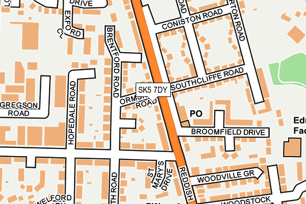 SK5 7DY map - OS OpenMap – Local (Ordnance Survey)