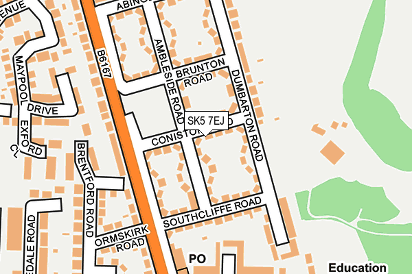 SK5 7EJ map - OS OpenMap – Local (Ordnance Survey)