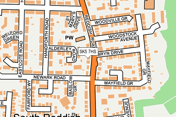 SK5 7HS map - OS OpenMap – Local (Ordnance Survey)
