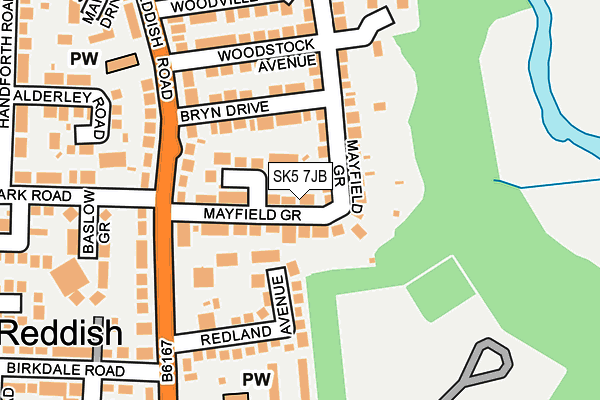 SK5 7JB map - OS OpenMap – Local (Ordnance Survey)