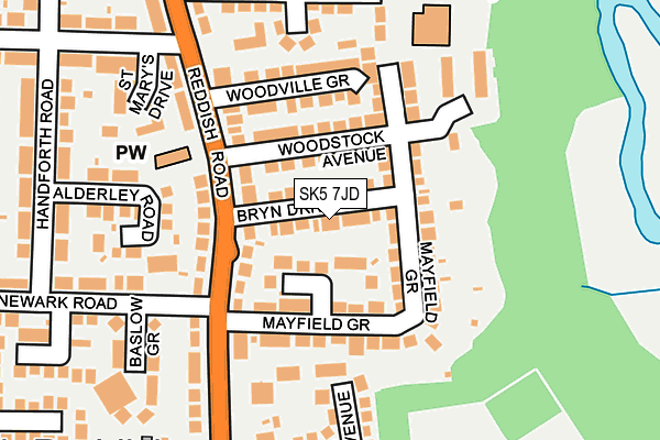 SK5 7JD map - OS OpenMap – Local (Ordnance Survey)