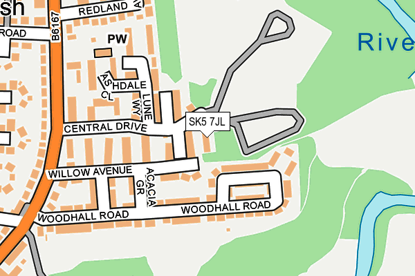 SK5 7JL map - OS OpenMap – Local (Ordnance Survey)